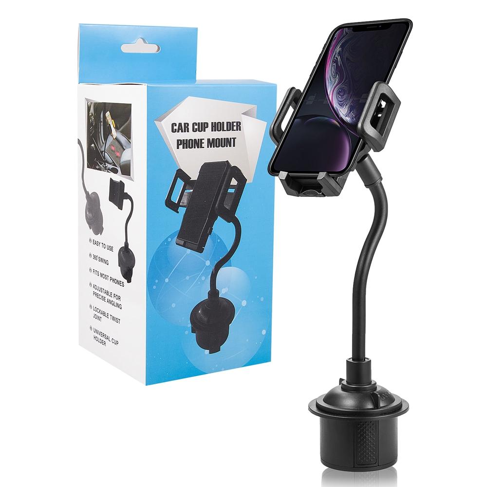 Car Cup Holder Phone Mount Flexible Gooseneck with 360° Adjustable Holder, Fits Phones up to 4.1” width, for Car SUV or Truck