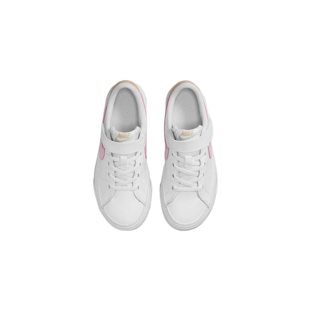 Nike Court Legacy PS Bílé Růžové Pěnové Dětské Tenisky Sezamový Medový meloun DA5381-115