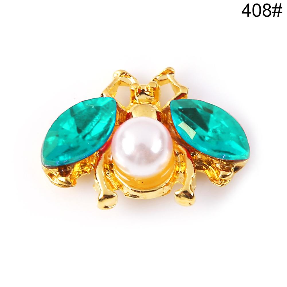 Moda Güzellik Bakımı 10 Adet Arı Sahte 3D Tırnak Şekli Taklidi Inci Kakma Sanat Süsler Manikür Süsleme