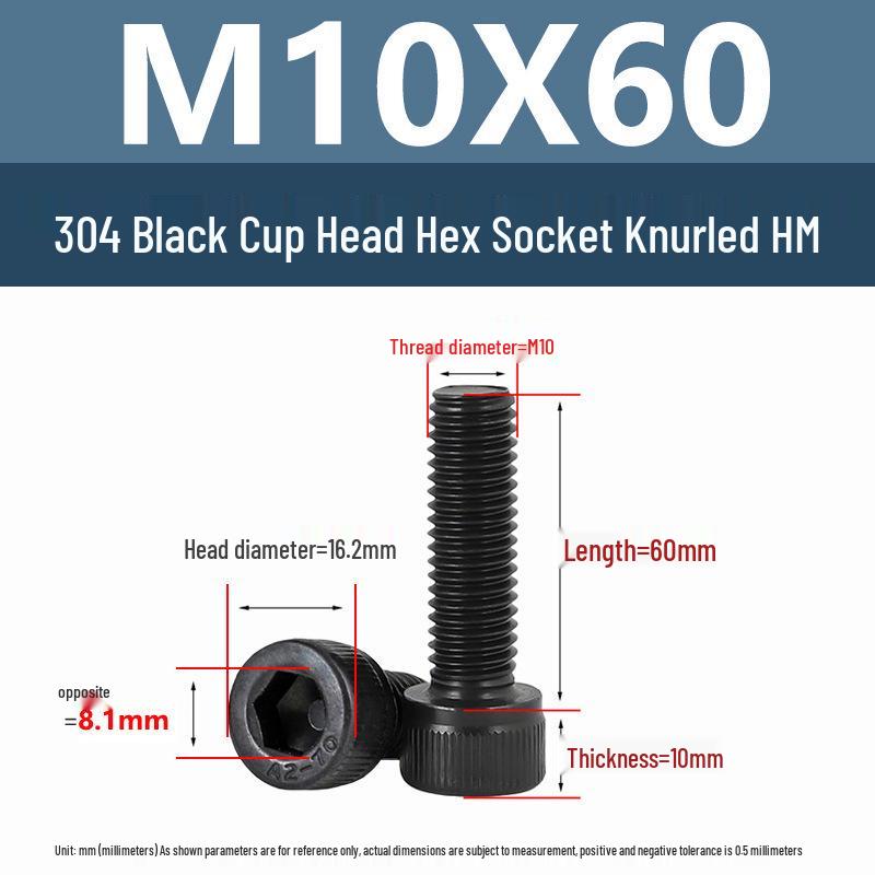 Yigu 304 Stainless Steel Hex Socket Cylindrical Head Screws: M2-M5 Bolts, M6-M12 Screws