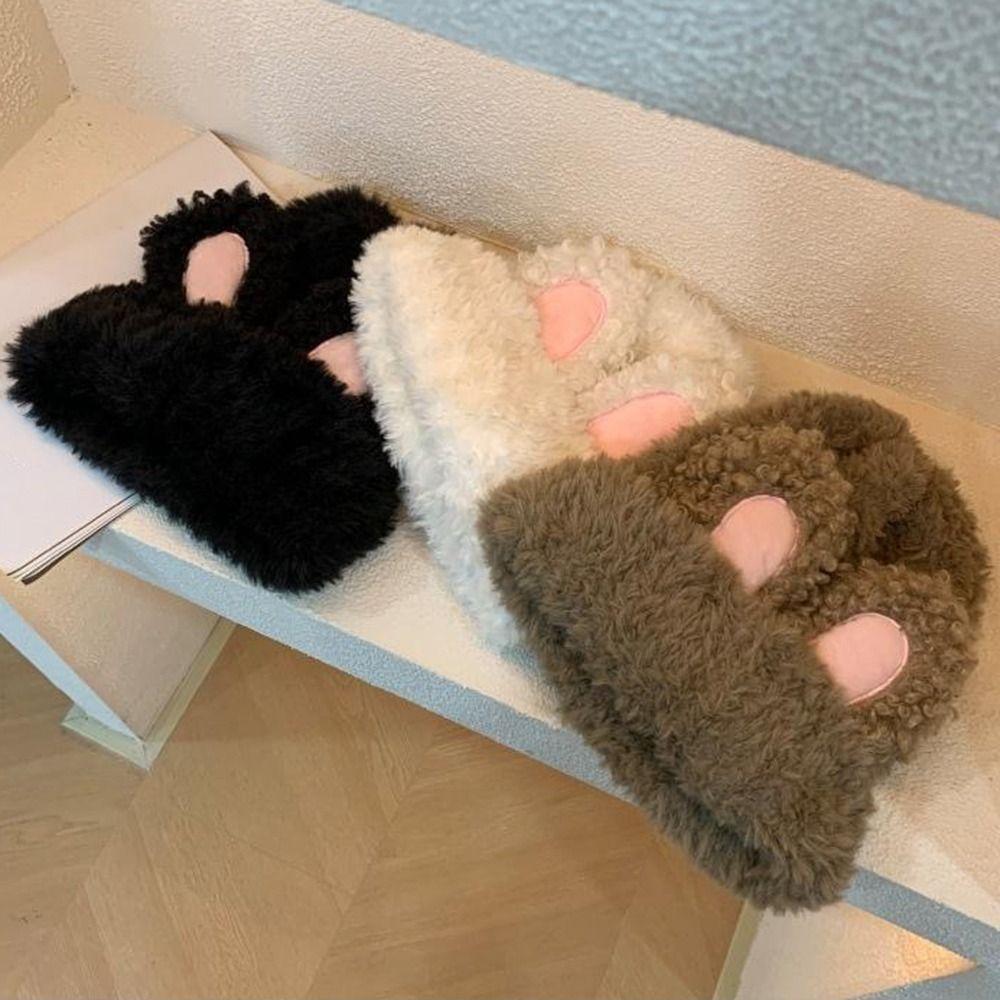 Cute Rabbit Ear Plush Warm Hat Keep Warm Winter Hat Casual Wool Knitted Hat  Winter