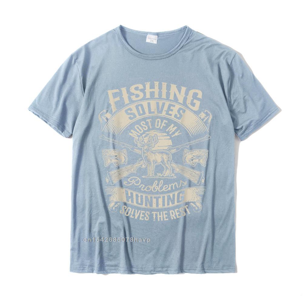 Fishing Solves Most Of My Problems T Shirt Hunting Hunter TShirt Printed On Unisexs T Shirts Latest Cotton Tops Tees Europe
