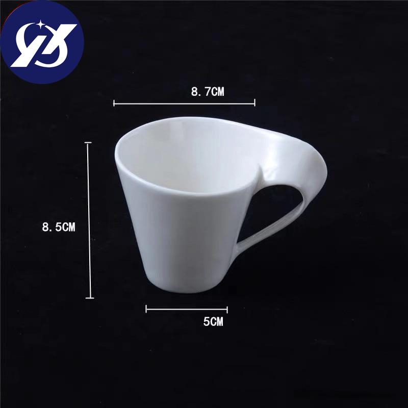 1/3 Sets Keramik-Kaffeetasse mit gewellter Untertasse und Löffel-Set, europäischer kleiner Luxus-Milchbecher für Paare, W te Porzellan, Büro-Teetasse, Trinkgeschirr
