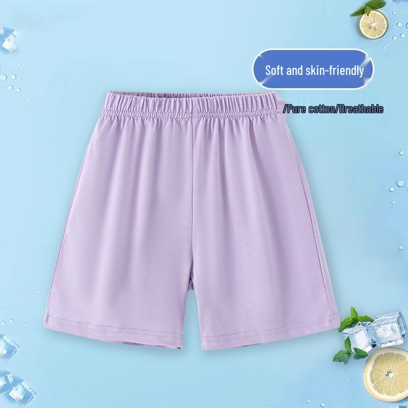 

Детские летние шорты из чистого хлопка - Однотонные повседневные легкие трехточечные шорты для мальчиков и девочек 130 cm