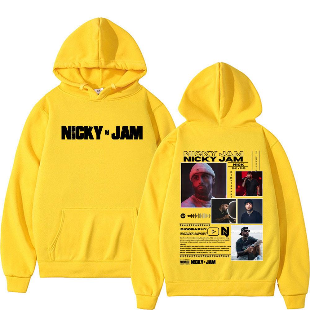 Rapper Nicky Jam Album Tour Hoodie Fan Geschenke Männer Frauen Mode Hip Hop Übergroße Klassische Sweatshirts Gothic Lässige Hoodies