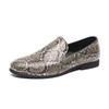 Large size business foot leather shoes men's simple python loafers barber shop small leather shoes men's lazy shoes