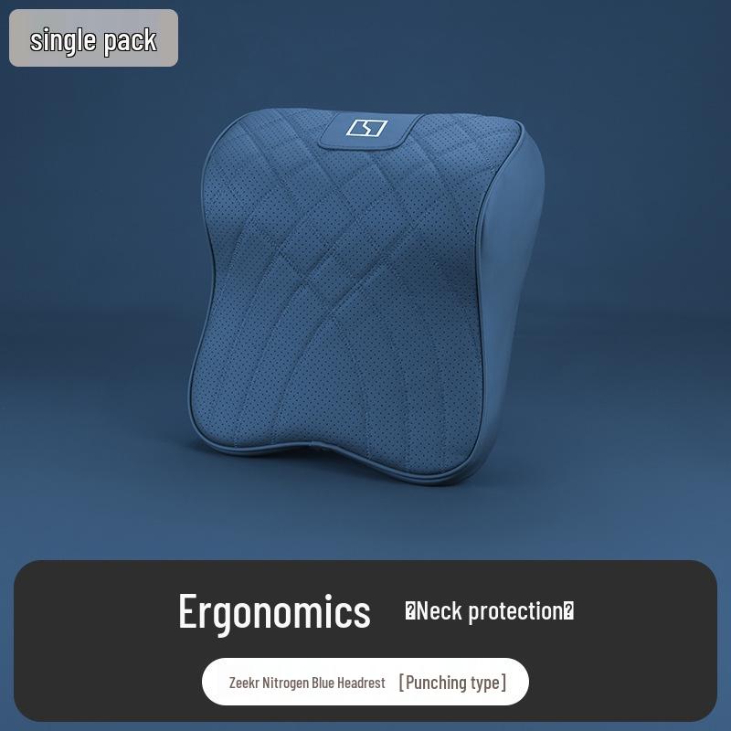 Zeekr 007/001 Car Headrest & Lumbar Support: Original Nitrogen Blue Neck Pillow & Interior Decoration.