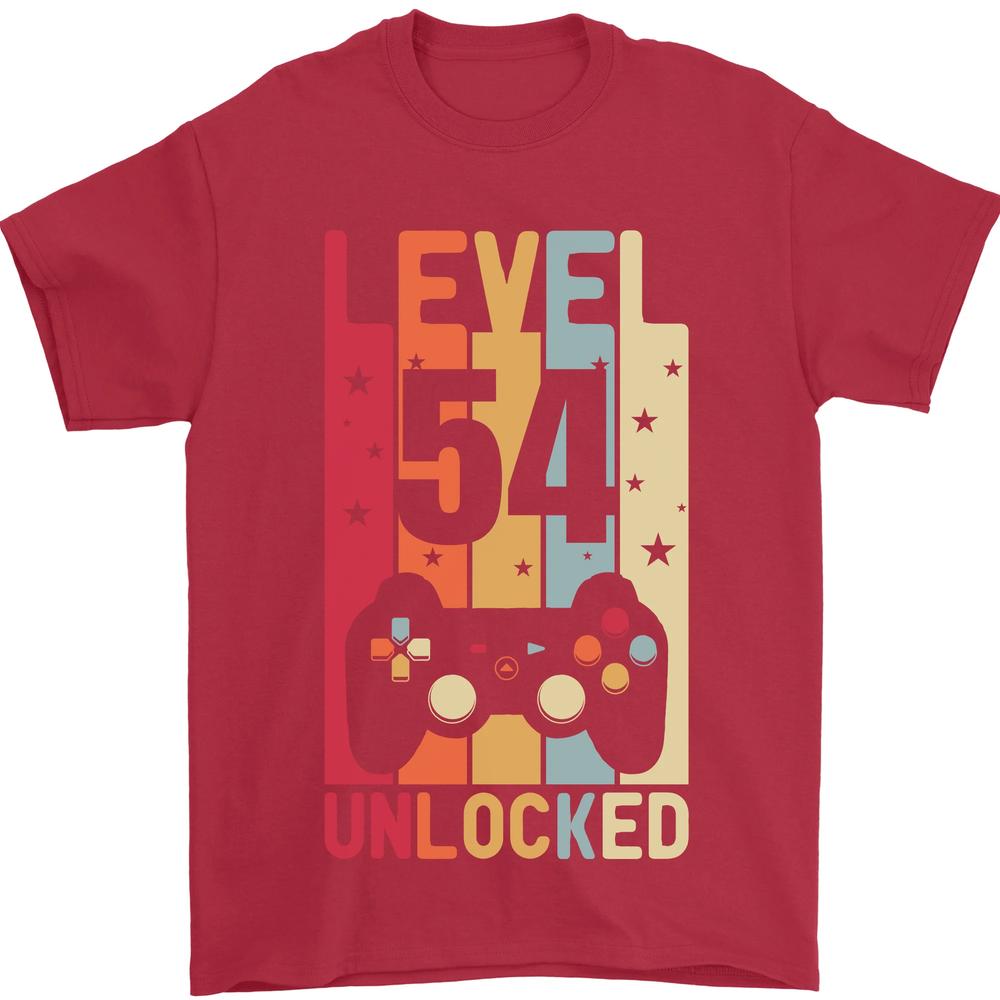 54th Birthday 54 Year Old Level Up Gaming Unisexs TShirt 100 Cotton S