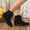 Ladies Shoes 2024 Hot Sale Sleeve Women's Boots Autumn Pointed Toe Solid Shoes Female Short Barrel Low Heel Chelsea Boots