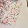 Cute Animal Face 5D Nail Art Stickers Cartoon Cat Bunny Dog Mouse Expressions Simple Self Adhesive Manicure Decal DIY