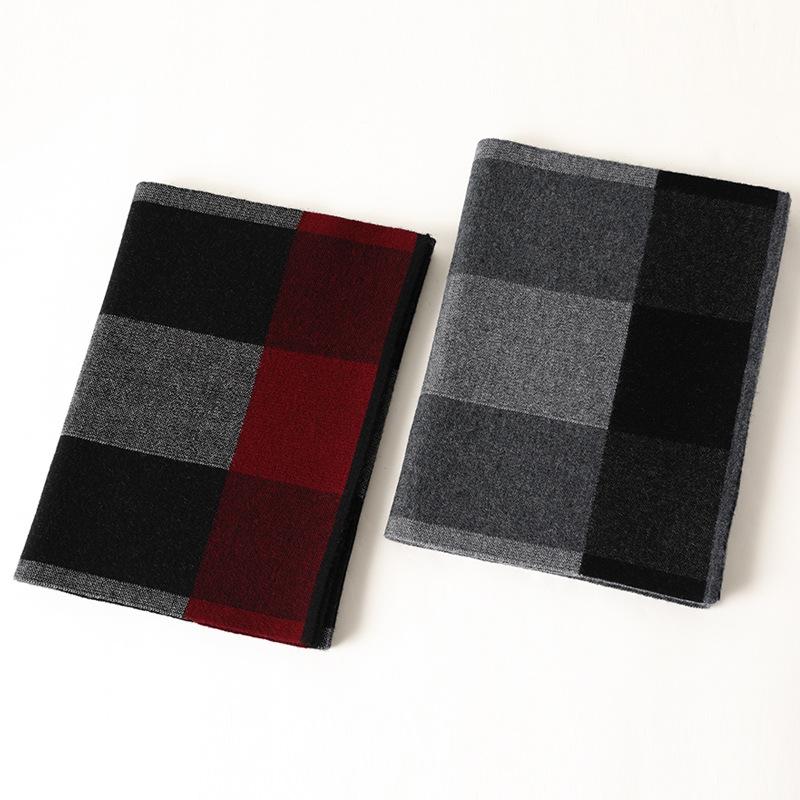 Men's scarf wool winter fashion casual versatile thickened warm business versatile simple and elegant