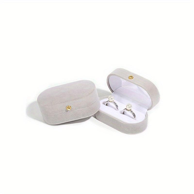 

1 шт. Однотонная коробка для хранения колец, Серая шкатулка для колец для свадебной вечеринки, Домашнее хранение, Подарок на День святого Валентина к школе one-size серый