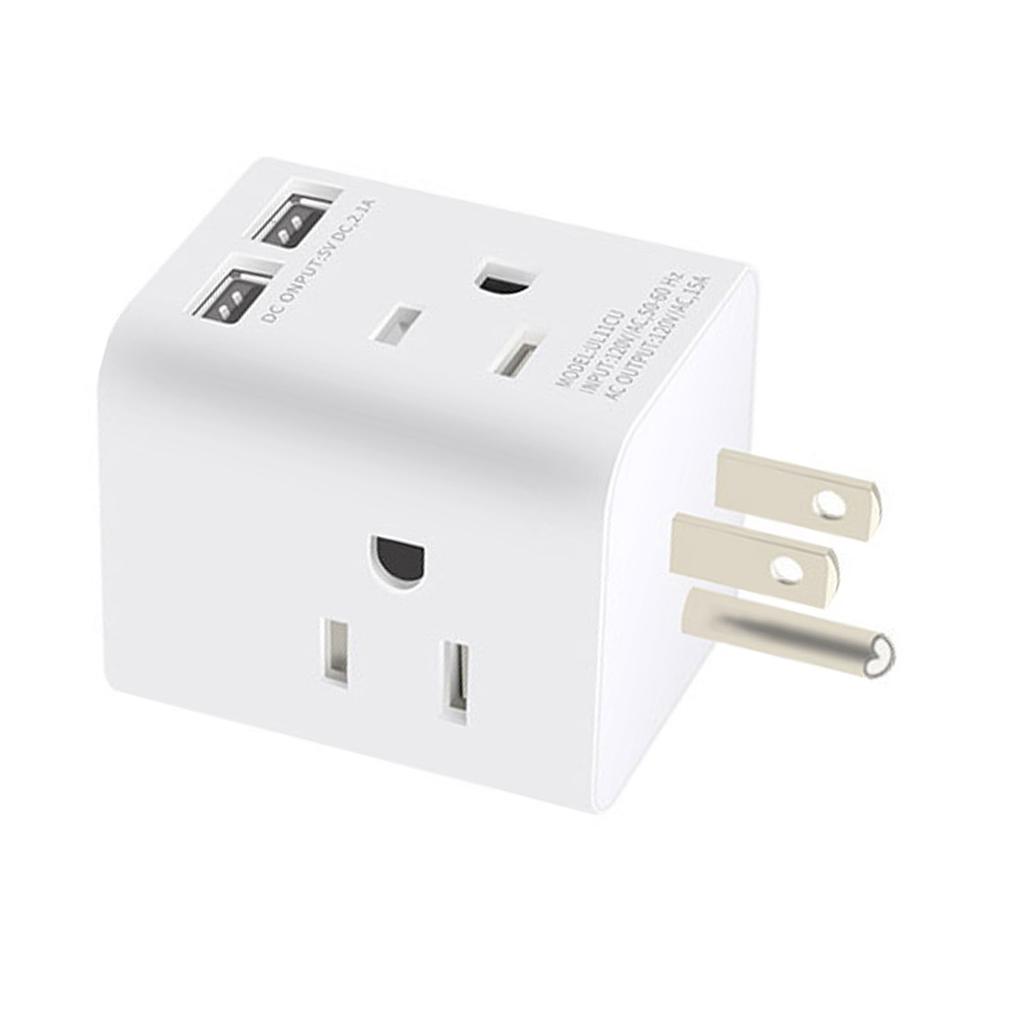 Multi Plug Outlet Extender Electrical Wall Outlet Splitter with 4 15amp AC Outlets 2 USB Ports Multiple Plug Wall Adapter