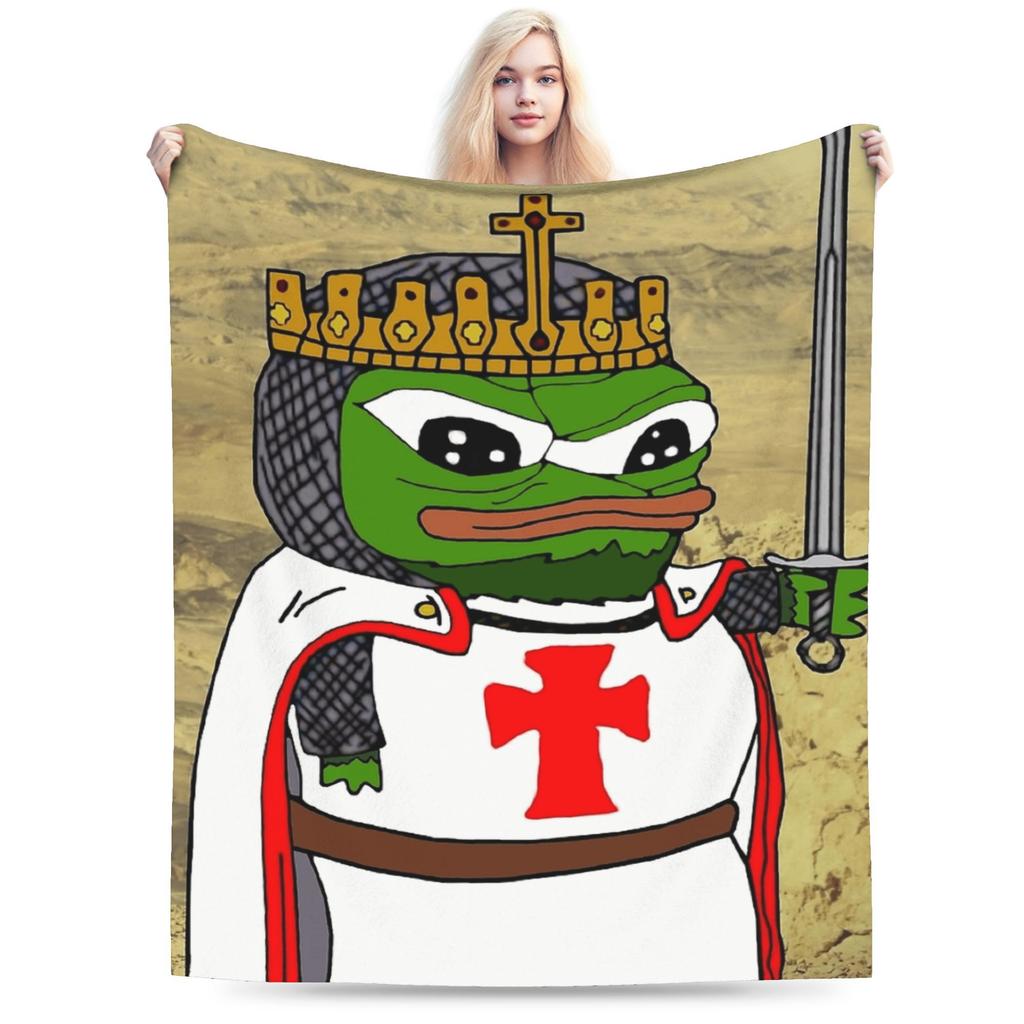 Fancy Pepes Frog Blanket Warm Soft Pattern Plush Throw Blanket For Child Couch Chair Sofa Bed Flannel Bedspread Bed Cover