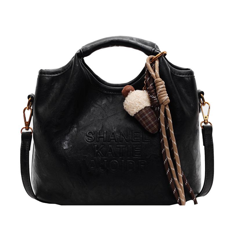 Женская ретро повседневная сумка через плечо: Модный, Вместительный, Универсальный кросс-боди тоут. Single Bag чёрный