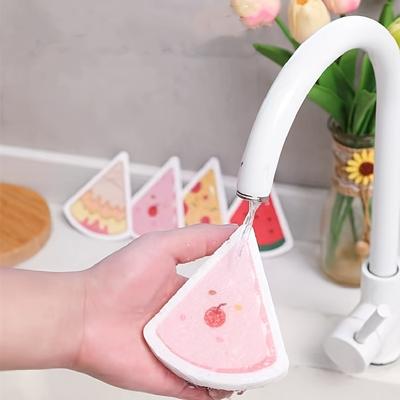 Cartoon Printed Cleaning Sponge, Scouring Pad For Household Cleaning, Dishwashing Sponge, Premium Kitchen Sponge, Durable Non-scratch Sponge Wipe