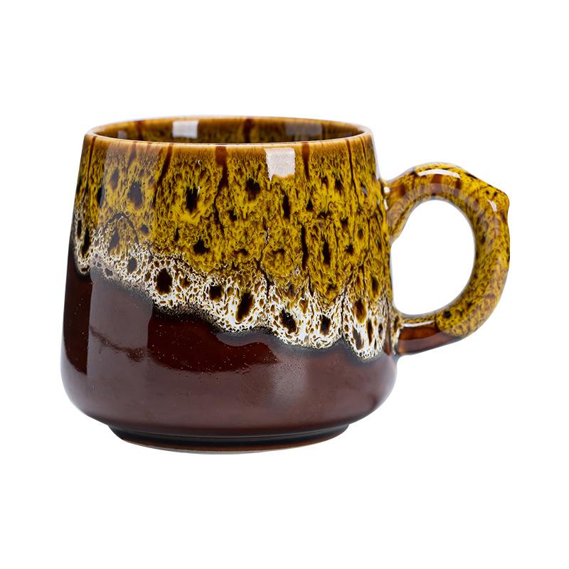 Керамическая кофейная кружка, креативная ретро-кружка, стакан для воды, кружка для латте, высококачественная кружка для пары 350ml