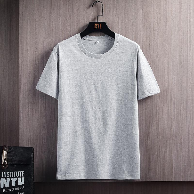 Uomo 's Manica Corta Girocollo Largo Estate Cotone 