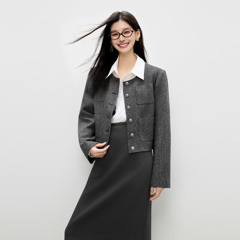 

Qiushui Yiren 2025 Весна Элегантный Короткий Жакет L