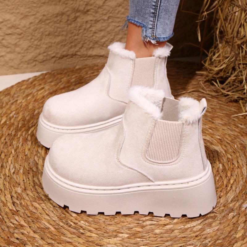 Fashion Women Snow Boots Winter Thick Plush Warm Cotton Shoes 2026New Suede Ankle Boot Outdoor Non Slip Platform Boot Winter Short Boots