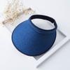 Empty top sun hat Sun hat Children's summer face covering Versatile beach big eaves Seaside outdoor sun protection Straw hat
