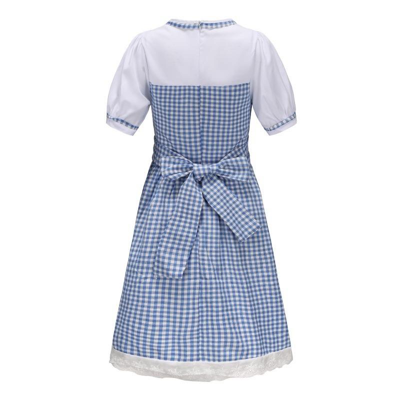 Halloween Zauberer von Oz Dorothy Blau Kariertes Kleid Pastorales Dienstmädchenkleid Aufführungskostüm