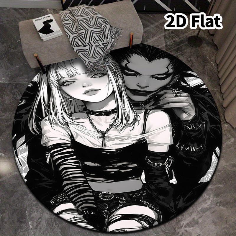 Death Note Round Area Rug Carpet Rug For Living Room Bedroom Sofa Playroom Decor Nonslip Floor Mat