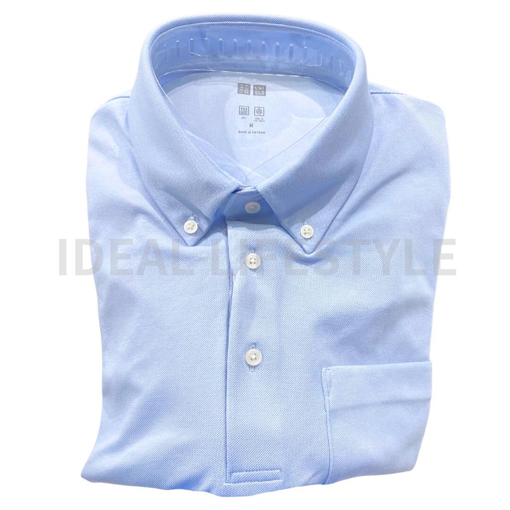 UNIQLO AIRism Cotton Pique Polo Shirt S-4XL Botton-Down Collared Men 477740 NWT