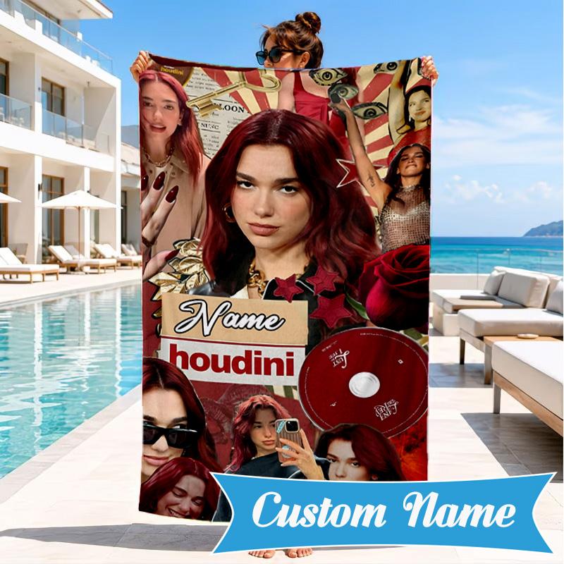Custom Name Fashionable Ayli-va Heart In Space Adventure Microfiber Beach Towel, Lightweight for Summer Travel, Swimming Pool Fan Gift