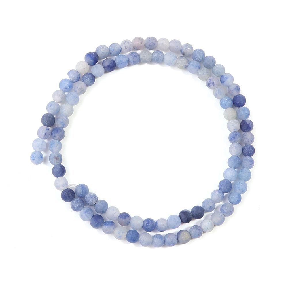 

4 6 8 10 12mm Natural Blue Aventurine Stone Beads Frosted Round Spacer Beads For Jewelry Making DIY Bracelets Necklace Supplies