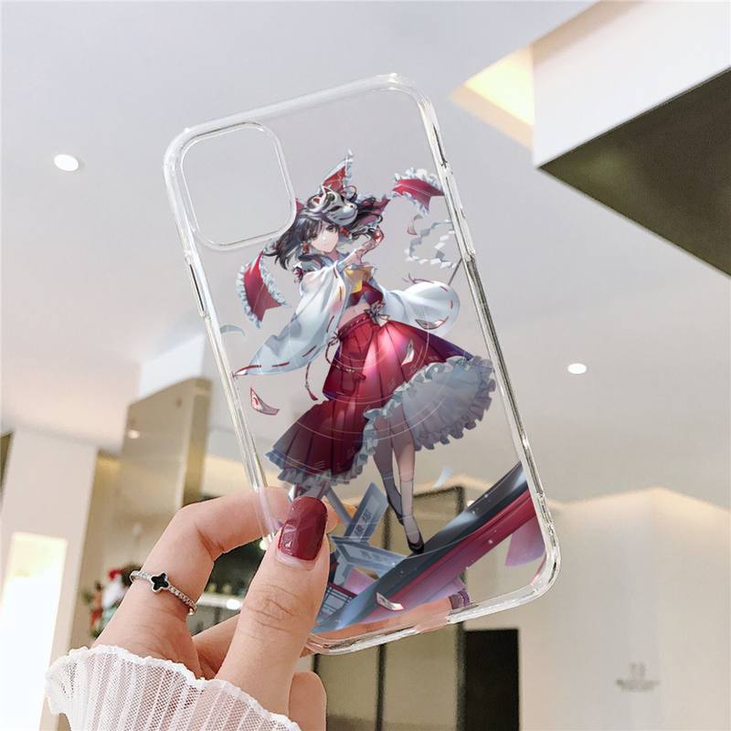 Touhou Project Hakurei Reimu Phone Case For iPhone 11 12 Mini 13 14 Pro XS Max X 8 7 6s Plus 5 SE XR Transparent Shell