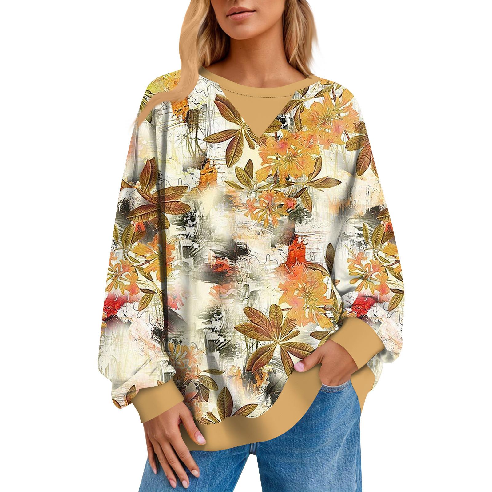 

Женский повседневный полосатый пуловер, рубашка с длинным рукавом, толстовка большого размера L оранжевый