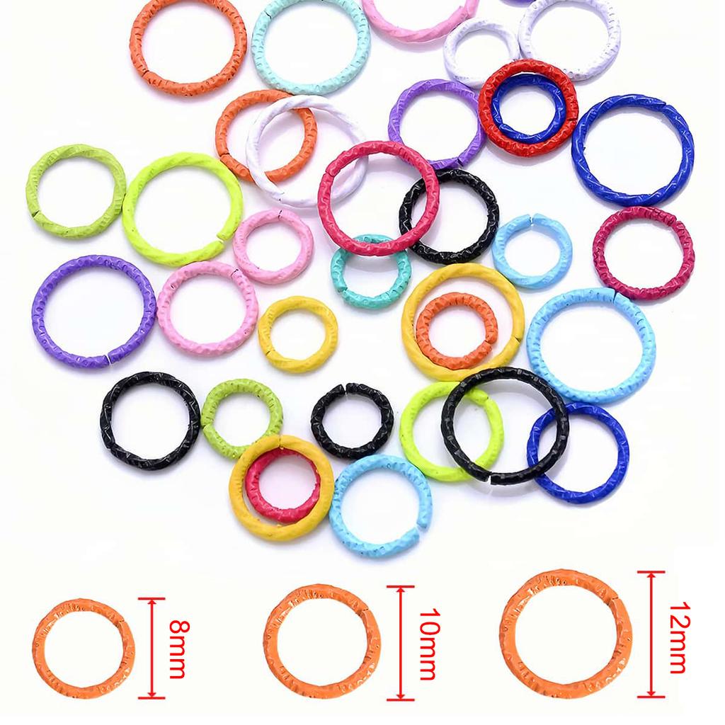50PCS Colorful Mixed Alloy Split Jump Rings Star Heart Round Twisted Open Single Loops Ring Connector for Jewelry Making Finding