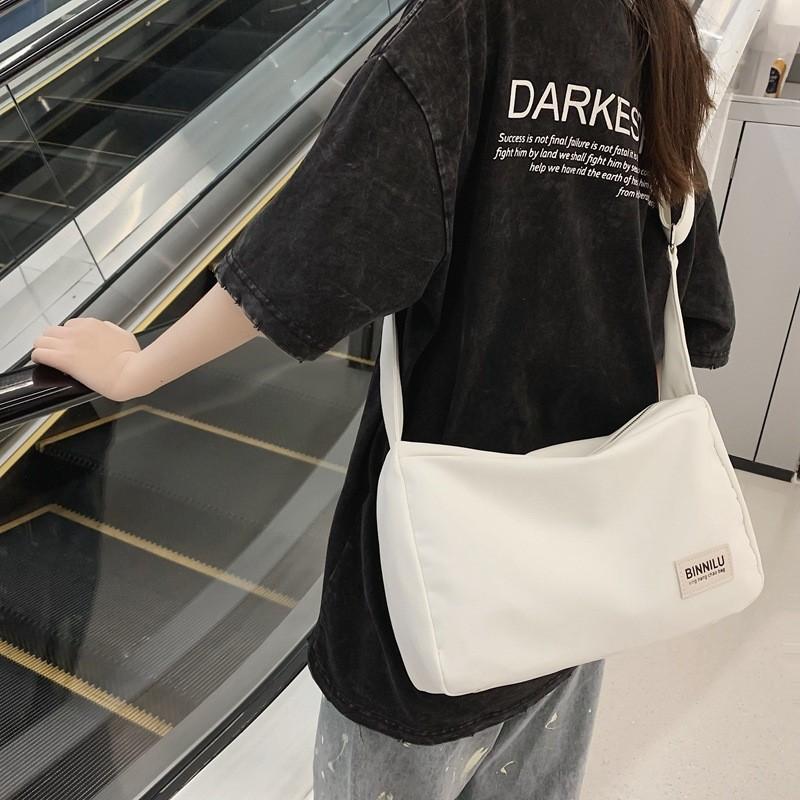 2023 New Street Style Canvas Bag Women Men Large Capacity Shoulder Bag