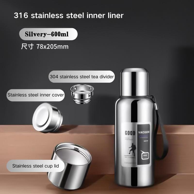 

600-2000ML Large Capacity Cold Thermal Thermos Tumbler Stainless Steel Insulated Water Bottle Insulation Flask Pot Travel Mug As the picture