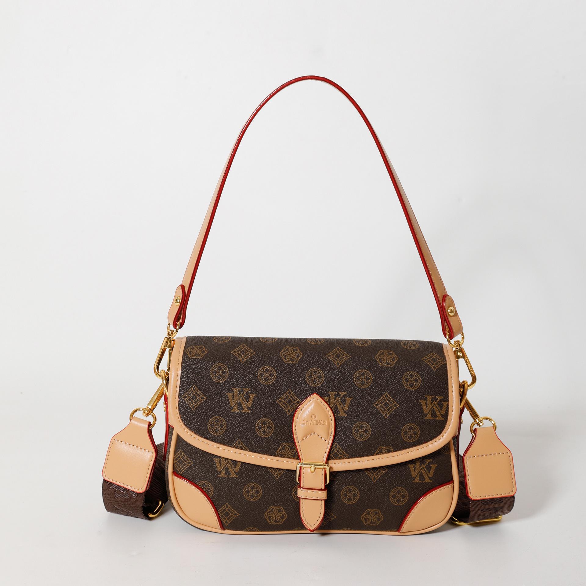 

2024 новая вместительная модная сумка-мессенджер серии Presbyopia, сумка-седло, дамская сумочка, сумка через плечо. коричневый