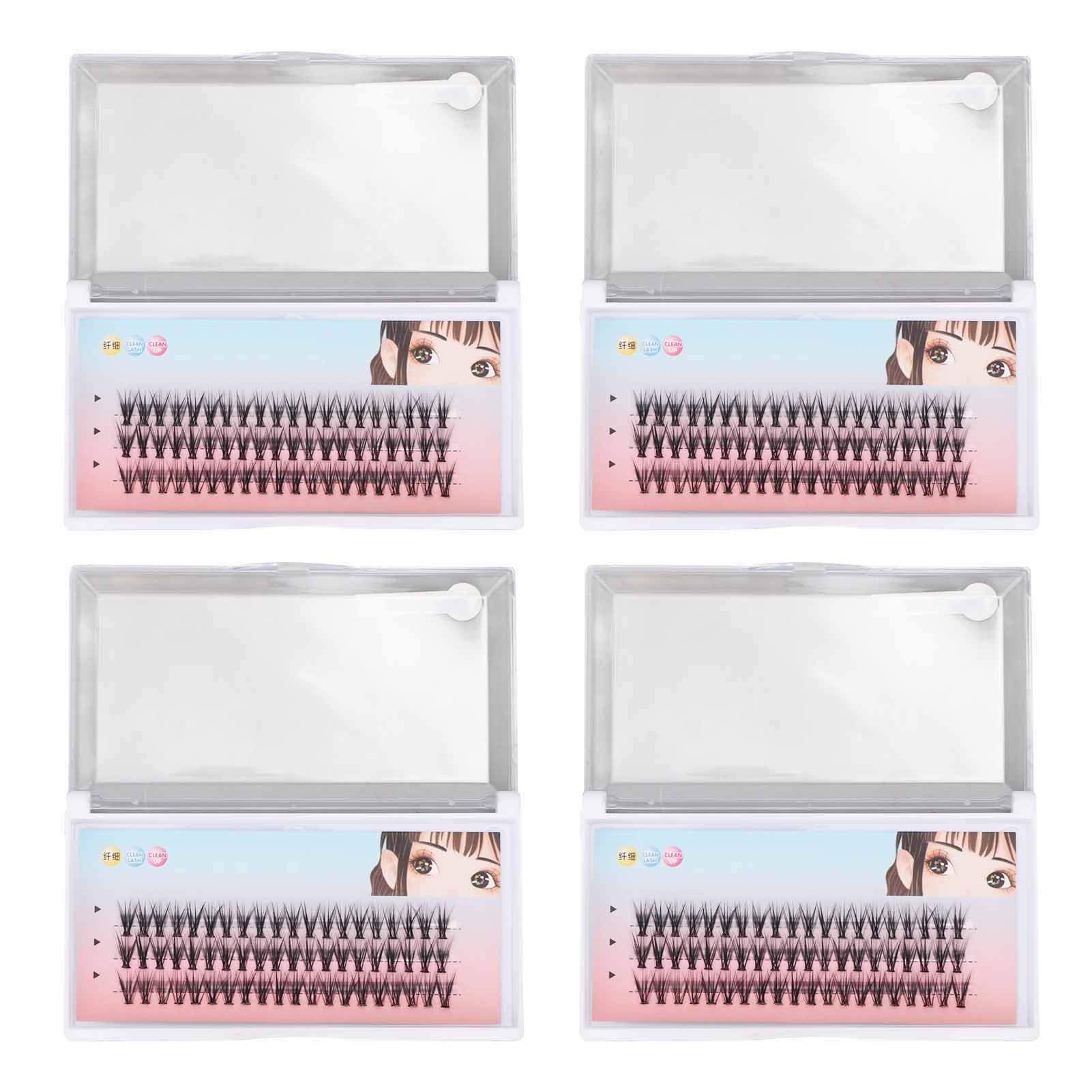 

4 Коробки Пучки Ресниц C-завиток Длина 11мм Мягкие Легкие Индивидуальные Наращивания Ресниц для Домашней Красоты