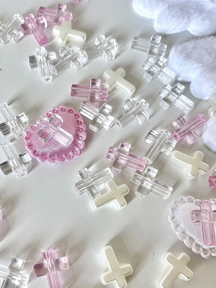 10Pcs Transparent Cross Accessory Packaging Material Cross Bead Diy Card Bag Accessory Bracelet Necklace Accessory