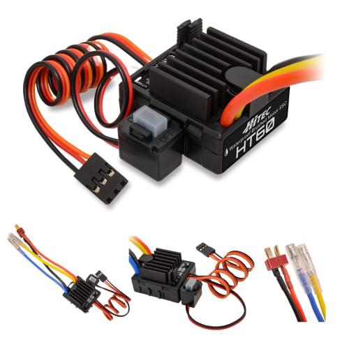 Hi-Tec HT60 (Deans T-Plug Connector) Waterproof Brushed Motor ESC 61170 Amplifier Brushed Motor Speed ??Controller for RC Cars, 1/10, 1/12, 1/16 Scale