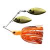 Deps Mini Double Willow Leaf Burning Orange Bros. Spinnerbait, 1/2oz, #15