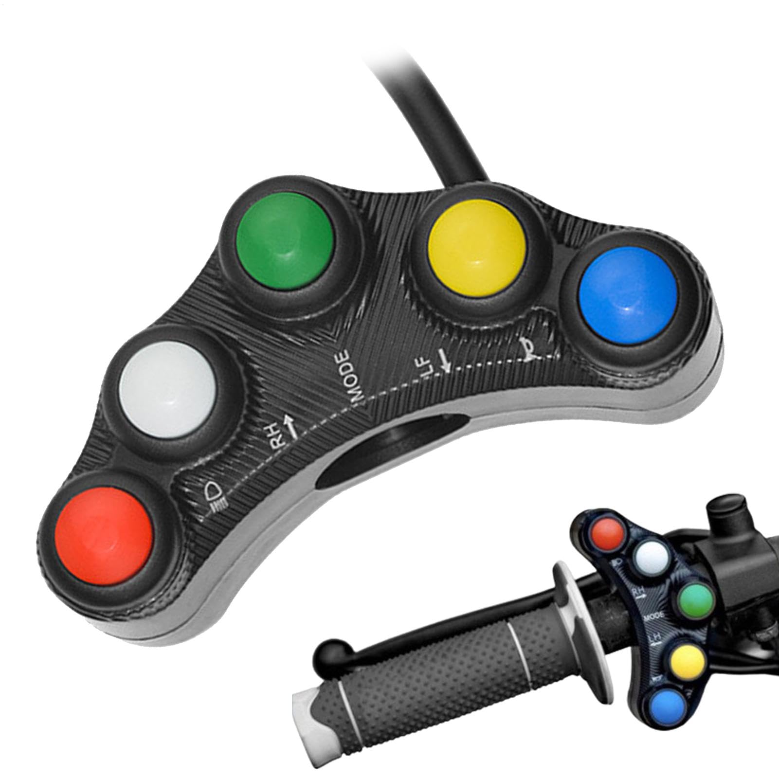 

Handlebar Control Switch - Scooter Headlight Button, Handlebar Horn Control | Motorcycle Handlebar Headlight 3.54x2.05 inches