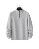 Men's Versatile Casual Half-Zip Long-Sleeve Stand Collar Hoodie Pullover for Autumn and Winter