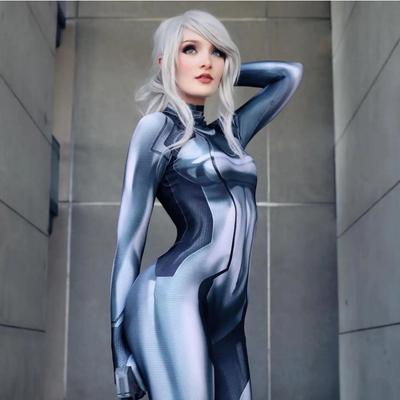 Samus Aran Cosplay Kostým Žena Dievčatá Superhrdina Zero Suit Samus Bodysuit Zentai Kostýmy Halloween Overal Dospelí Deti