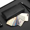 Men's Top-Grain Leather Zipper Clutch Wallet