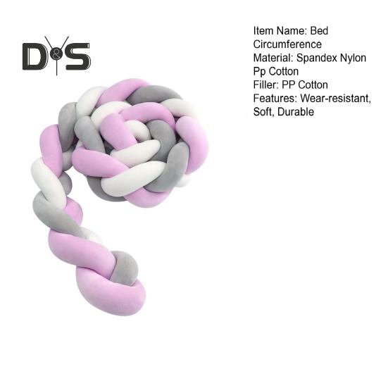 Knot Ball Pillow Braided Crib Bumper European Knit Baby Bed Rail Cover Soft Fluffy Round Throw Pillow for Bedroom Sofa Couch