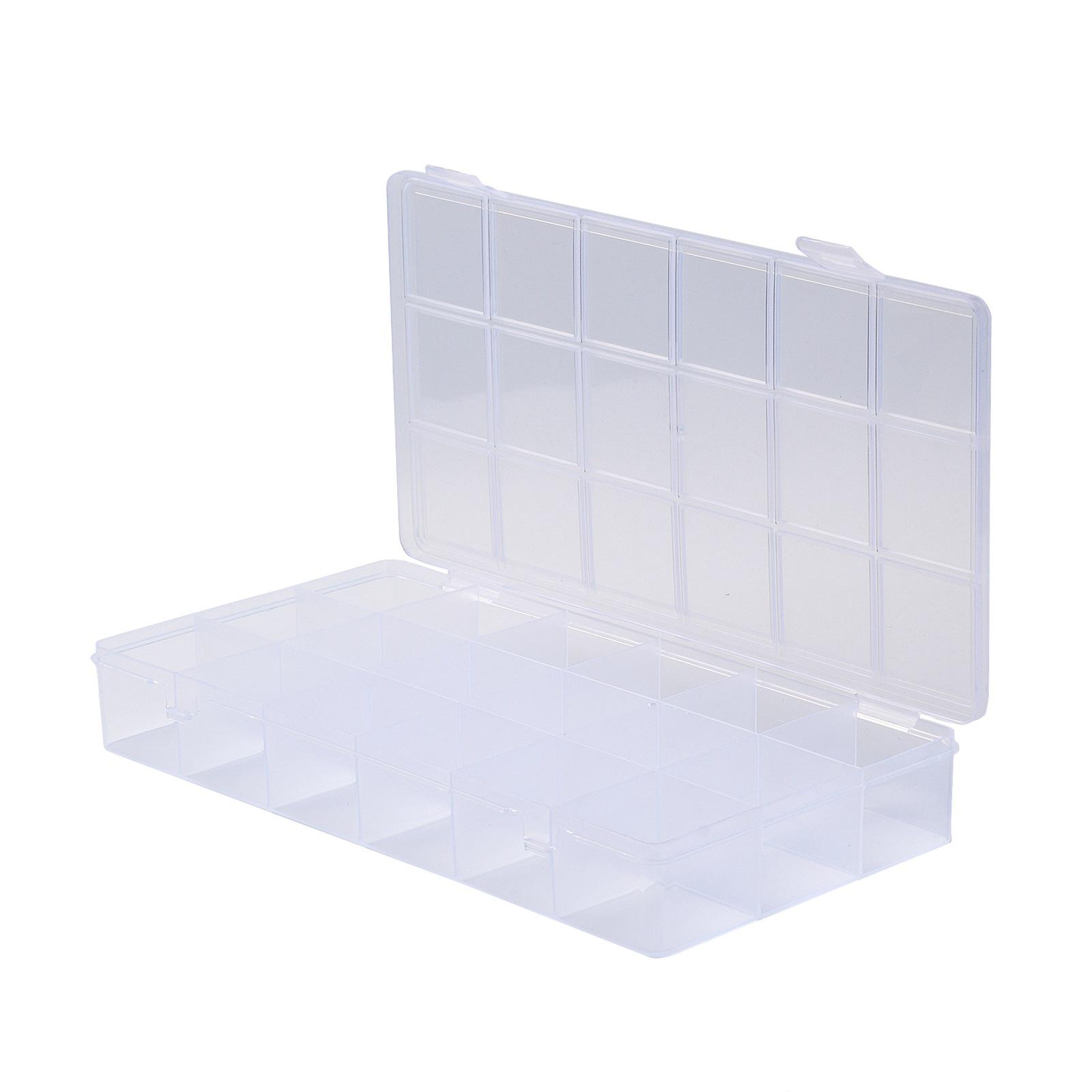 

Прозрачный пластиковый органайзер с 18 отделениями для удобного хранения украшений для рук и серег-пуссетов 1 Piece прозрачный