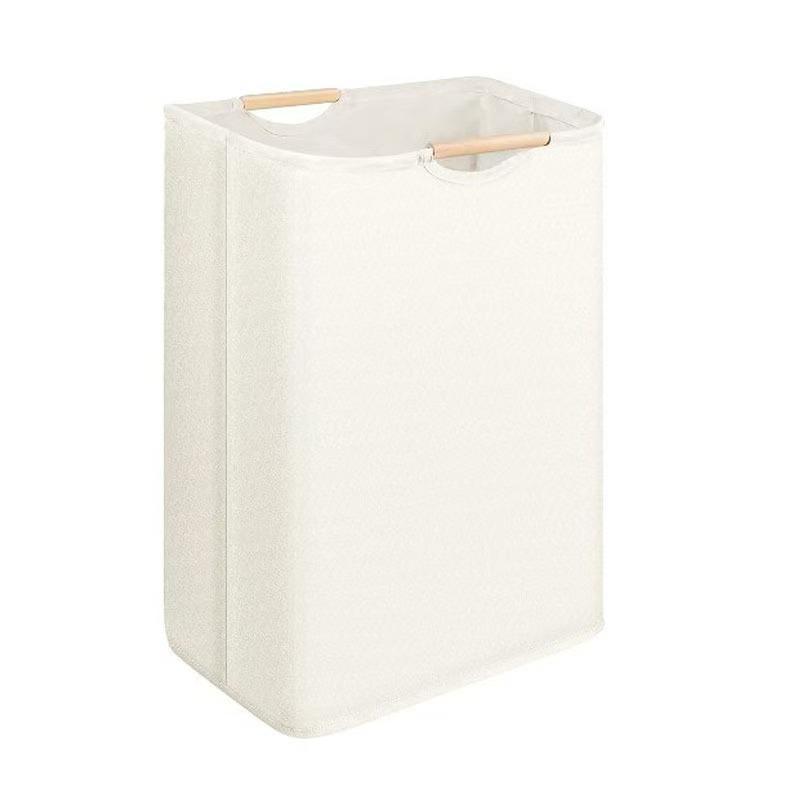 Foldable Cotton & Linen Laundry Basket with Large Capacity for Clothes and Toy Storage - Handheld Bathroom Hamper.