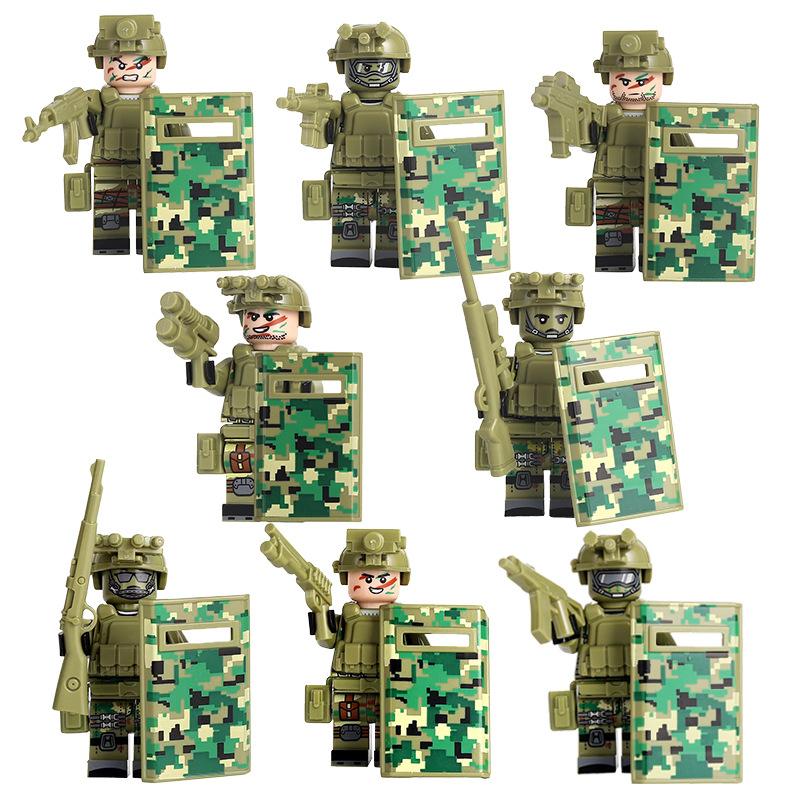 

Военный призрак Спецназ строительный блок кукла щит оружие Восьмисторонний добровольческий армейский спецназ головоломка сборная игрушка