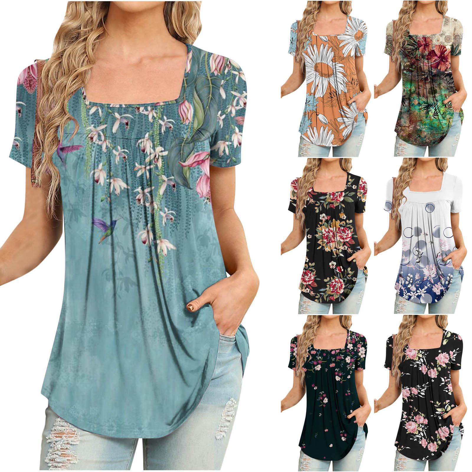 

Жіноча модна повсякденна вільна футболка з V-подібним вирізом і короткими рукавами XXL хакі