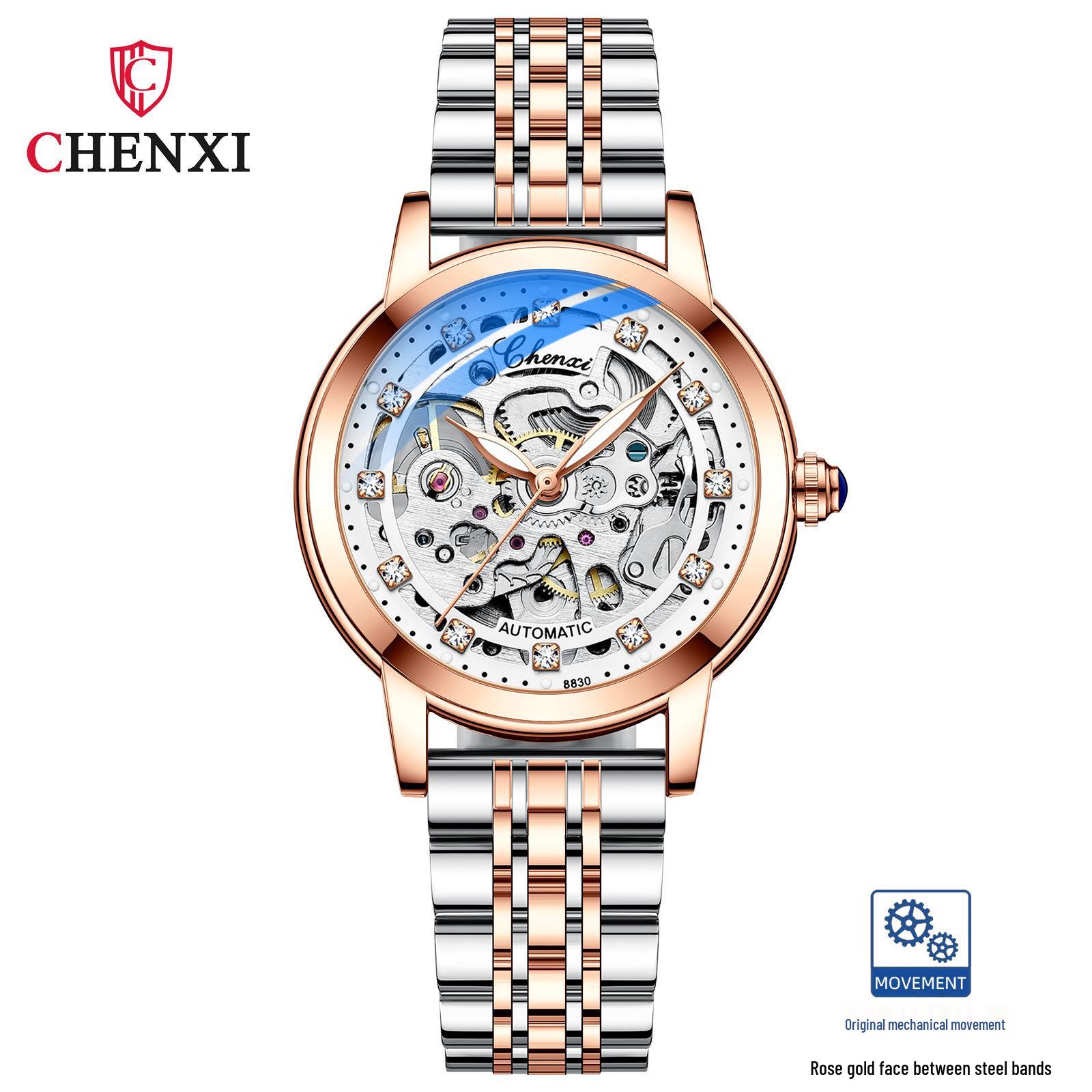 Authentic Women`s Swiss Automatic Skeleton Watch